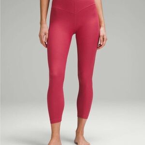 Lululemon V-Waist Yoga Tight 25" *Grid Texture Vintage Rose Size 4